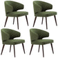 Dining Room Dining Chairs Modern Dining Side Chairs with Wood Legs Green 4 Piece Set Clearhalo 'Dining Chairs' 'Dining Tables & Seating' 'dining_chair' 'furn' 'furn_dining_chair' 'Furniture' 'furniture_dining_chair' 'Kitchen & Dining Furniture' 4986445