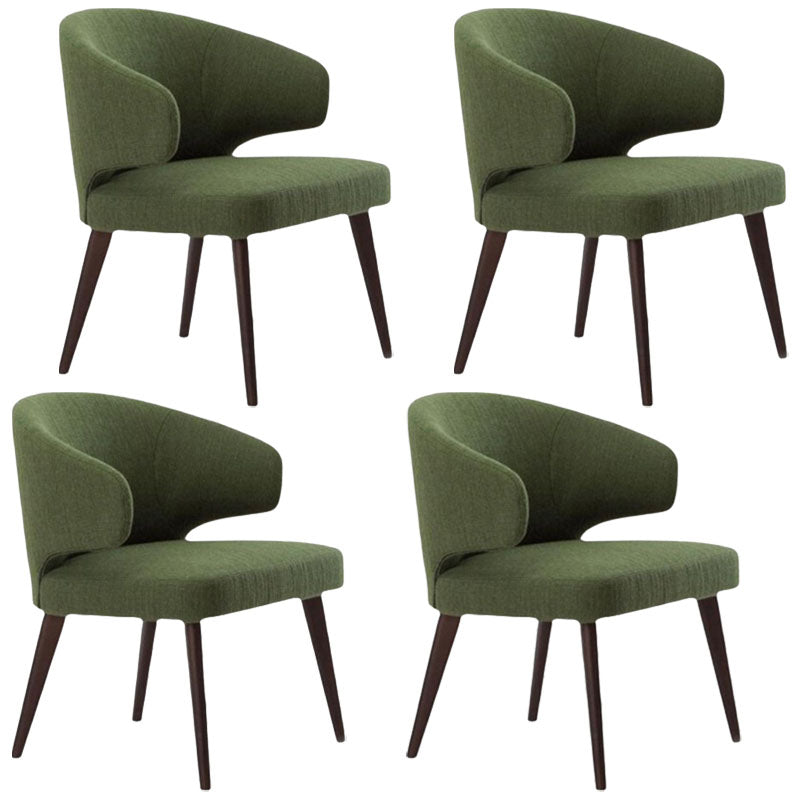 Dining Room Dining Chairs Modern Dining Side Chairs with Wood Legs Green 4 Piece Set Clearhalo 'Dining Chairs' 'Dining Tables & Seating' 'dining_chair' 'furn' 'furn_dining_chair' 'Furniture' 'furniture_dining_chair' 'Kitchen & Dining Furniture' 4986445