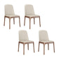 Dining Chairs Modern Style Oak Wood Side Chairs for Dining Room Off-White Armless 4 Piece Set Clearhalo 'Dining Chairs' 'Dining Tables & Seating' 'dining_chair' 'furn' 'furn_dining_chair' 'Furniture' 'furniture_dining_chair' 'Kitchen & Dining Furniture' 4987044
