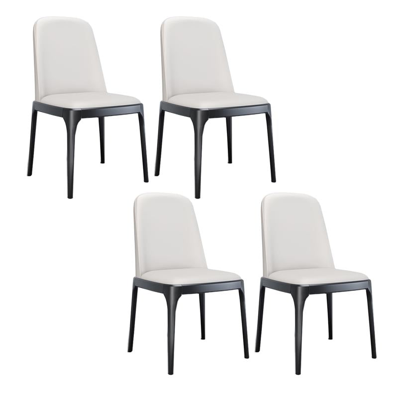 Dining Chairs Modern Style Oak Wood Side Chairs for Dining Room White Armless 4 Piece Set Clearhalo 'Dining Chairs' 'Dining Tables & Seating' 'dining_chair' 'furn' 'furn_dining_chair' 'Furniture' 'furniture_dining_chair' 'Kitchen & Dining Furniture' 4987055