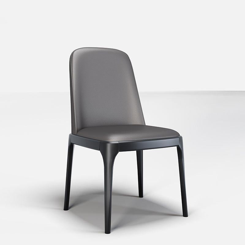 Dining Chairs Modern Style Oak Wood Side Chairs for Dining Room Dark Gray Armless 1 Piece Clearhalo 'Dining Chairs' 'Dining Tables & Seating' 'dining_chair' 'furn' 'furn_dining_chair' 'Furniture' 'furniture_dining_chair' 'Kitchen & Dining Furniture' 4987060