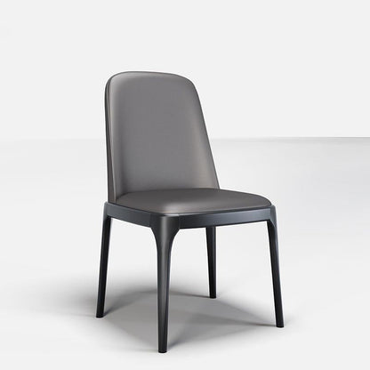 Dining Chairs Modern Style Oak Wood Side Chairs for Dining Room Dark Gray Armless 1 Piece Clearhalo 'Dining Chairs' 'Dining Tables & Seating' 'dining_chair' 'furn' 'furn_dining_chair' 'Furniture' 'furniture_dining_chair' 'Kitchen & Dining Furniture' 4987060