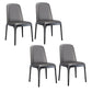 Dining Chairs Modern Style Oak Wood Side Chairs for Dining Room Dark Gray Armless 4 Piece Set Clearhalo 'Dining Chairs' 'Dining Tables & Seating' 'dining_chair' 'furn' 'furn_dining_chair' 'Furniture' 'furniture_dining_chair' 'Kitchen & Dining Furniture' 4987062