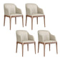 Dining Chairs Modern Style Oak Wood Side Chairs for Dining Room Off-White With Arms 4 Piece Set Clearhalo 'Dining Chairs' 'Dining Tables & Seating' 'dining_chair' 'furn' 'furn_dining_chair' 'Furniture' 'furniture_dining_chair' 'Kitchen & Dining Furniture' 4987065