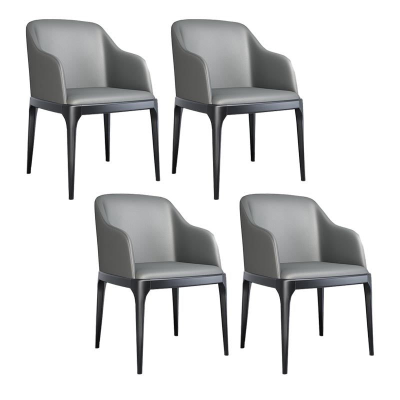 Dining Chairs Modern Style Oak Wood Side Chairs for Dining Room Light Gray With Arms 4 Piece Set Clearhalo 'Dining Chairs' 'Dining Tables & Seating' 'dining_chair' 'furn' 'furn_dining_chair' 'Furniture' 'furniture_dining_chair' 'Kitchen & Dining Furniture' 4987074