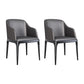Dining Chairs Modern Style Oak Wood Side Chairs for Dining Room Dark Gray With Arms 2 Piece Set Clearhalo 'Dining Chairs' 'Dining Tables & Seating' 'dining_chair' 'furn' 'furn_dining_chair' 'Furniture' 'furniture_dining_chair' 'Kitchen & Dining Furniture' 4987076