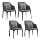 Dining Chairs Modern Style Oak Wood Side Chairs for Dining Room Dark Gray With Arms 4 Piece Set Clearhalo 'Dining Chairs' 'Dining Tables & Seating' 'dining_chair' 'furn' 'furn_dining_chair' 'Furniture' 'furniture_dining_chair' 'Kitchen & Dining Furniture' 4987077