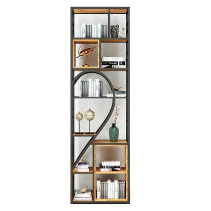 79"H Bookcase Open Back Industrial Style Bookshelf for Study Room Home Office 23.6"L x 9.8"W x 78.7"H Shelves Clearhalo 'Bookcases' 'furn' 'furn_bookcases' 'Furniture' 'furniture_bookcases' 'Office Furniture' 4987117