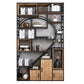 79"H Bookcase Open Back Industrial Style Bookshelf for Study Room Home Office 47"L x 12"W x 79"H Cabinets Clearhalo 'Bookcases' 'furn' 'furn_bookcases' 'Furniture' 'furniture_bookcases' 'Office Furniture' 4987132