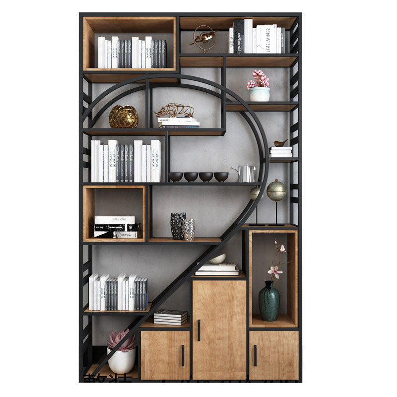 79"H Bookcase Open Back Industrial Style Bookshelf for Study Room Home Office 47"L x 12"W x 79"H Cabinets Clearhalo 'Bookcases' 'furn' 'furn_bookcases' 'Furniture' 'furniture_bookcases' 'Office Furniture' 4987132
