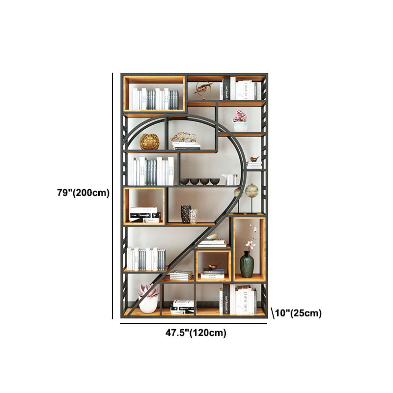 79"H Bookcase Open Back Industrial Style Bookshelf for Study Room Home Office Clearhalo 'Bookcases' 'furn' 'furn_bookcases' 'Furniture' 'furniture_bookcases' 'Office Furniture' 4987140