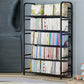 Urban Style Bookshelf Open Back Bookcase for Office and Study Room 28.1"L x 11.8"W x 65.7"H Black Clearhalo 'Bookcases' 'furn' 'furn_bookcases' 'Furniture' 'furniture_bookcases' 'Office Furniture' 4987145