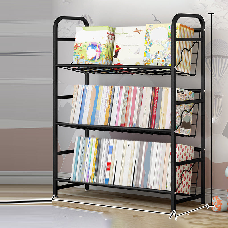 Urban Style Bookshelf Open Back Bookcase for Office and Study Room 28.1"L x 9.4"W x 40.6"H Black Clearhalo 'Bookcases' 'furn' 'furn_bookcases' 'Furniture' 'furniture_bookcases' 'Office Furniture' 4987148