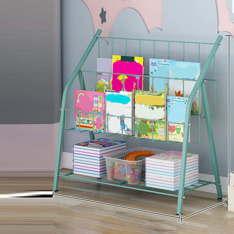 Urban Style Bookshelf Open Back Bookcase for Office and Study Room 17.3"L x 7.9"W x 19.9"H Green Clearhalo 'Bookcases' 'furn' 'furn_bookcases' 'Furniture' 'furniture_bookcases' 'Office Furniture' 4987152