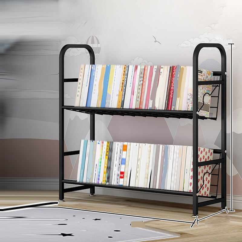 Urban Style Bookshelf Open Back Bookcase for Office and Study Room 28.1"L x 9.4"W x 27.2"H Black Clearhalo 'Bookcases' 'furn' 'furn_bookcases' 'Furniture' 'furniture_bookcases' 'Office Furniture' 4987156