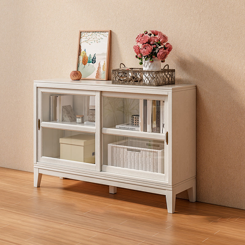 Contemporary Horizontal Standard Bookcase Closed Back Bookshelf with Door 47"L x 14"W x 32"H White Clearhalo 'Bookcases' 'furn' 'furn_bookcases' 'Furniture' 'furniture_bookcases' 'Office Furniture' 4987166