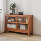 Contemporary Horizontal Standard Bookcase Closed Back Bookshelf with Door 47"L x 14"W x 32"H Brown Clearhalo 'Bookcases' 'furn' 'furn_bookcases' 'Furniture' 'furniture_bookcases' 'Office Furniture' 4987167
