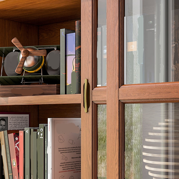 Contemporary Horizontal Standard Bookcase Closed Back Bookshelf with Door Clearhalo 'Bookcases' 'furn' 'furn_bookcases' 'Furniture' 'furniture_bookcases' 'Office Furniture' 4987170