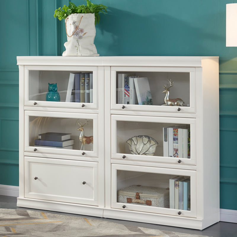 Wooden Standard Bookcase Modern Style White Colour Closed Back Bookshelf Clearhalo 'Bookcases' 'furn' 'furn_bookcases' 'Furniture' 'furniture_bookcases' 'Office Furniture' 4987193