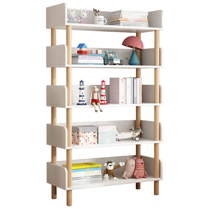 Scandinavian Vertical Bookshelf Open Etagere Manufactured Wood and Solid Wood Bookcase Clearhalo 'Bookcases' 'furn' 'furn_bookcases' 'Furniture' 'furniture_bookcases' 'Office Furniture' 4987255