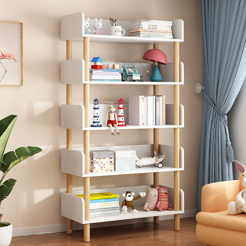 Scandinavian Vertical Bookshelf Open Etagere Manufactured Wood and Solid Wood Bookcase 23.6"L x 9.4"W x 59.1"H Clearhalo 'Bookcases' 'furn' 'furn_bookcases' 'Furniture' 'furniture_bookcases' 'Office Furniture' 4987258