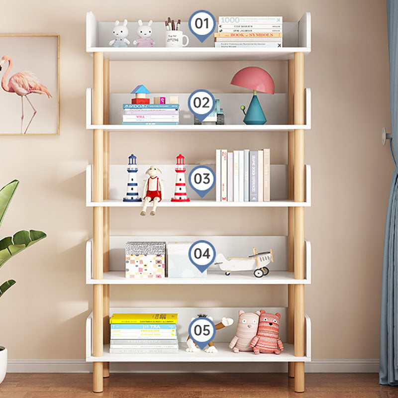 Scandinavian Vertical Bookshelf Open Etagere Manufactured Wood and Solid Wood Bookcase Clearhalo 'Bookcases' 'furn' 'furn_bookcases' 'Furniture' 'furniture_bookcases' 'Office Furniture' 4987262