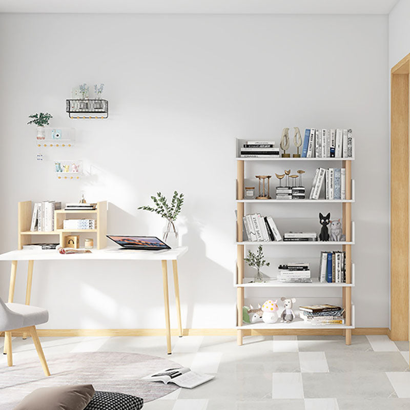 Scandinavian Vertical Bookshelf Open Etagere Manufactured Wood and Solid Wood Bookcase Clearhalo 'Bookcases' 'furn' 'furn_bookcases' 'Furniture' 'furniture_bookcases' 'Office Furniture' 4987263