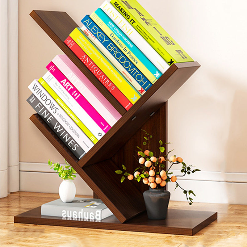 Scandinavian Style Bookshelf Closed Back Bookcase for Home and Office Study Room 11.8"L x 7.1"W x 16.1"H Brown Clearhalo 'Bookcases' 'furn' 'furn_bookcases' 'Furniture' 'furniture_bookcases' 'Office Furniture' 4987275