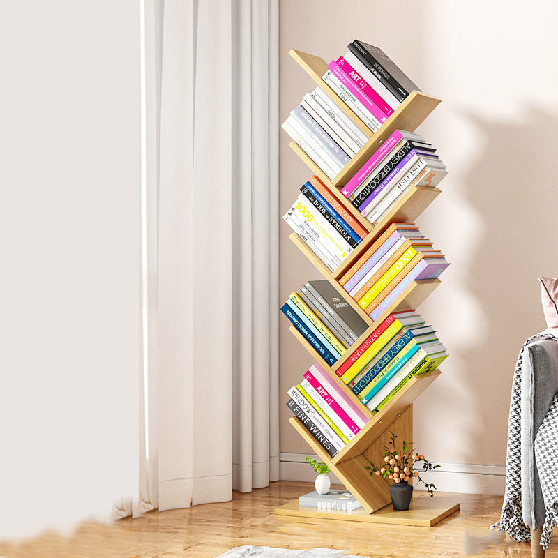 Scandinavian Style Bookshelf Closed Back Bookcase for Home and Office Study Room 14.2"L x 9.8"W x 49.2"H Natural Clearhalo 'Bookcases' 'furn' 'furn_bookcases' 'Furniture' 'furniture_bookcases' 'Office Furniture' 4987282