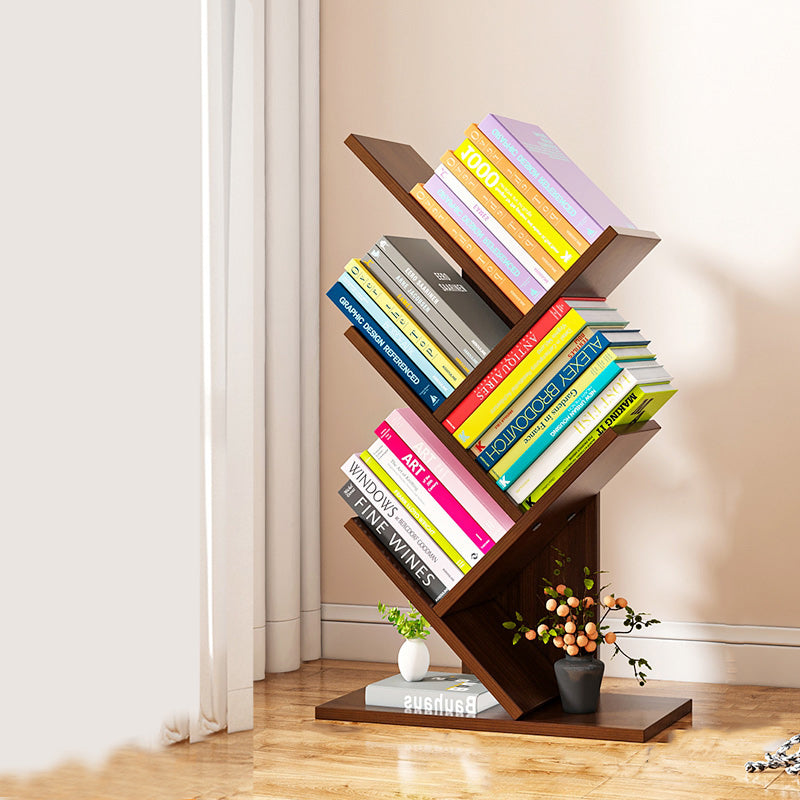 Scandinavian Style Bookshelf Closed Back Bookcase for Home and Office Study Room 11.8"L x 7.1"W x 23.6"H Brown Clearhalo 'Bookcases' 'furn' 'furn_bookcases' 'Furniture' 'furniture_bookcases' 'Office Furniture' 4987292