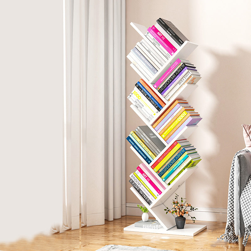 Scandinavian Style Bookshelf Closed Back Bookcase for Home and Office Study Room 14.2"L x 9.8"W x 49.2"H White Clearhalo 'Bookcases' 'furn' 'furn_bookcases' 'Furniture' 'furniture_bookcases' 'Office Furniture' 4987294
