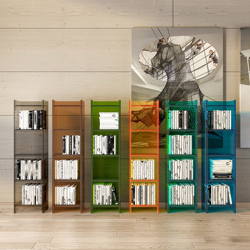 10"W Bookshelf Glam Style Closed Back Acrylic Bookcase for Office Home Study Room Clearhalo 'Bookcases' 'furn' 'furn_bookcases' 'Furniture' 'furniture_bookcases' 'Office Furniture' 4987300