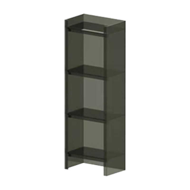 10"W Bookshelf Glam Style Closed Back Acrylic Bookcase for Office Home Study Room 15.7"L x 9.8"W x 46.5"H Black Clearhalo 'Bookcases' 'furn' 'furn_bookcases' 'Furniture' 'furniture_bookcases' 'Office Furniture' 4987303