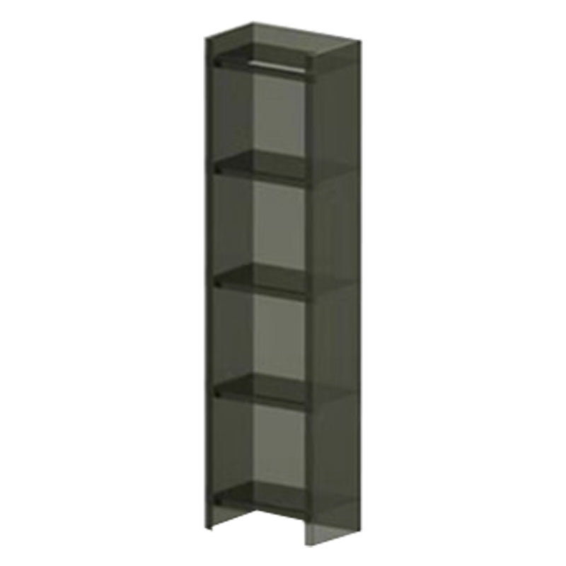 10"W Bookshelf Glam Style Closed Back Acrylic Bookcase for Office Home Study Room 15.7"L x 9.8"W x 59.8"H Black Clearhalo 'Bookcases' 'furn' 'furn_bookcases' 'Furniture' 'furniture_bookcases' 'Office Furniture' 4987304