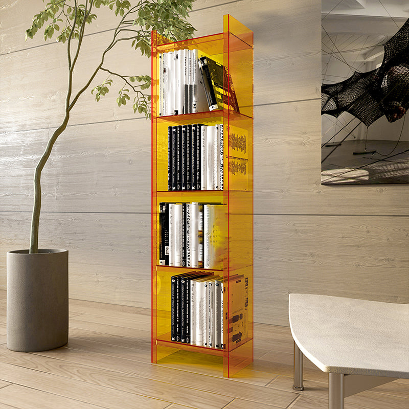10"W Bookshelf Glam Style Closed Back Acrylic Bookcase for Office Home Study Room Clearhalo 'Bookcases' 'furn' 'furn_bookcases' 'Furniture' 'furniture_bookcases' 'Office Furniture' 4987305