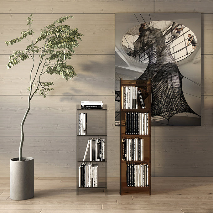 10"W Bookshelf Glam Style Closed Back Acrylic Bookcase for Office Home Study Room Clearhalo 'Bookcases' 'furn' 'furn_bookcases' 'Furniture' 'furniture_bookcases' 'Office Furniture' 4987307