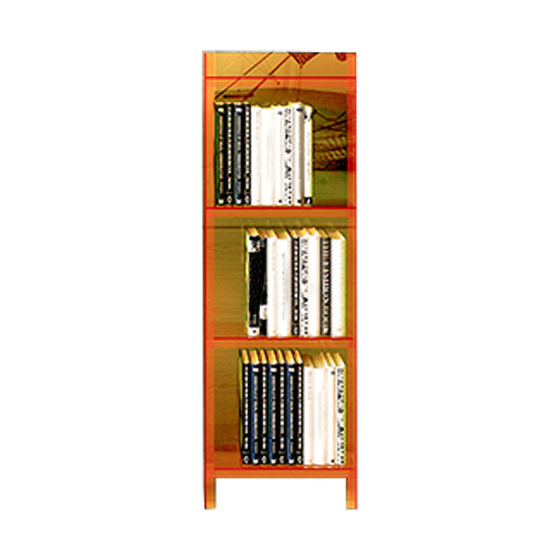 10"W Bookshelf Glam Style Closed Back Acrylic Bookcase for Office Home Study Room 15.7"L x 9.8"W x 46.5"H Orange Clearhalo 'Bookcases' 'furn' 'furn_bookcases' 'Furniture' 'furniture_bookcases' 'Office Furniture' 4987315