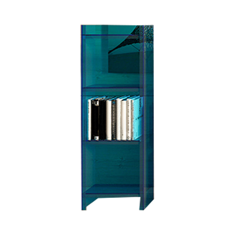 10"W Bookshelf Glam Style Closed Back Acrylic Bookcase for Office Home Study Room 15.7"L x 9.8"W x 46.5"H Purple Clearhalo 'Bookcases' 'furn' 'furn_bookcases' 'Furniture' 'furniture_bookcases' 'Office Furniture' 4987320