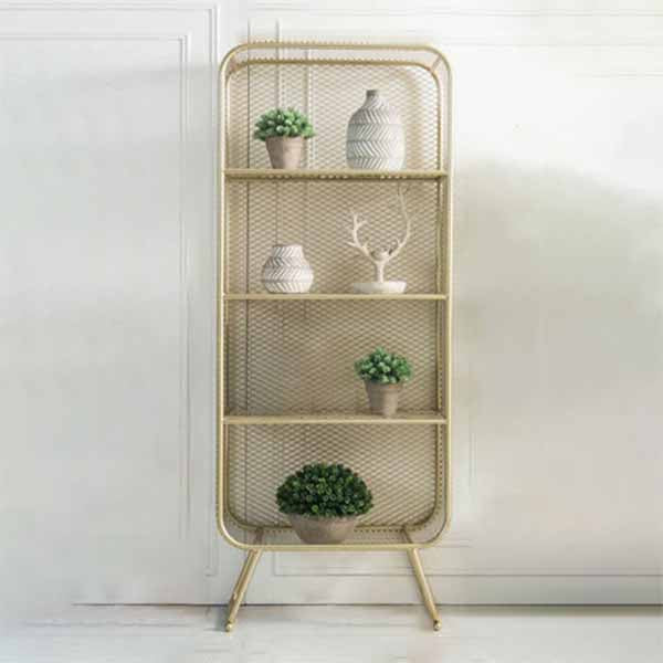 Closed Back Bookcase Glam Style Bookshelf for Office Home and Study Room 23.6"L x 11.8"W x 59.1"H Dark Gold Clearhalo 'Bookcases' 'furn' 'furn_bookcases' 'Furniture' 'furniture_bookcases' 'Office Furniture' 4987329