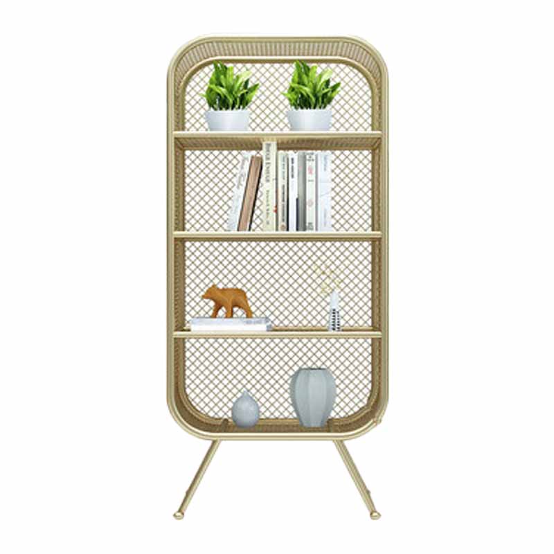 Closed Back Bookcase Glam Style Bookshelf for Office Home and Study Room 31.5"L x 11.8"W x 59.1"H Dark Gold Clearhalo 'Bookcases' 'furn' 'furn_bookcases' 'Furniture' 'furniture_bookcases' 'Office Furniture' 4987331
