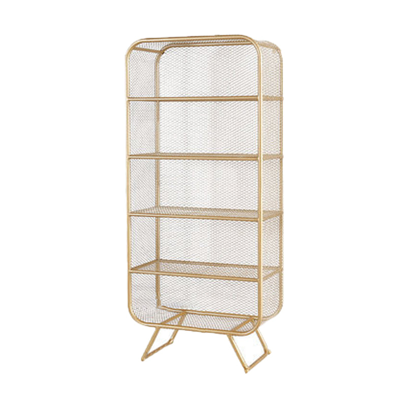 Closed Back Bookcase Glam Style Bookshelf for Office Home and Study Room 31.5"L x 11.8"W x 70.9"H Dark Gold Clearhalo 'Bookcases' 'furn' 'furn_bookcases' 'Furniture' 'furniture_bookcases' 'Office Furniture' 4987332