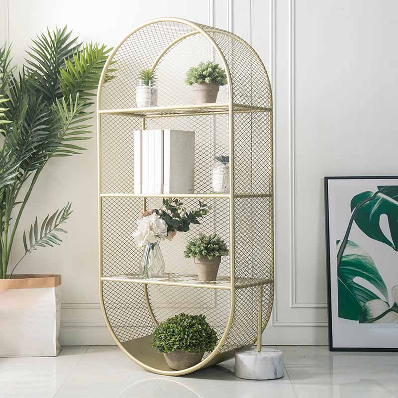 Closed Back Bookcase Glam Style Bookshelf for Office Home and Study Room 23.6"L x 11.8"W x 51.2"H Gold Clearhalo 'Bookcases' 'furn' 'furn_bookcases' 'Furniture' 'furniture_bookcases' 'Office Furniture' 4987338