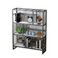 Glam Vertical Open Etagere Bookshelf Iron Frame Manufactured Wood Shelf Bookcase Black Clearhalo 'Bookcases' 'furn' 'furn_bookcases' 'Furniture' 'furniture_bookcases' 'Office Furniture' 4987359