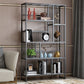 Glam Vertical Open Etagere Bookshelf Iron Frame Manufactured Wood Shelf Bookcase Clearhalo 'Bookcases' 'furn' 'furn_bookcases' 'Furniture' 'furniture_bookcases' 'Office Furniture' 4987370