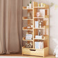 Scandinavian Manufactured Wood Etagere Bookshelf Vertical Open Bookcase for Home 15"L x 7.5"W x 55.9"H Walnut Drawers Clearhalo 'Bookcases' 'furn' 'furn_bookcases' 'Furniture' 'furniture_bookcases' 'Office Furniture' 4987389