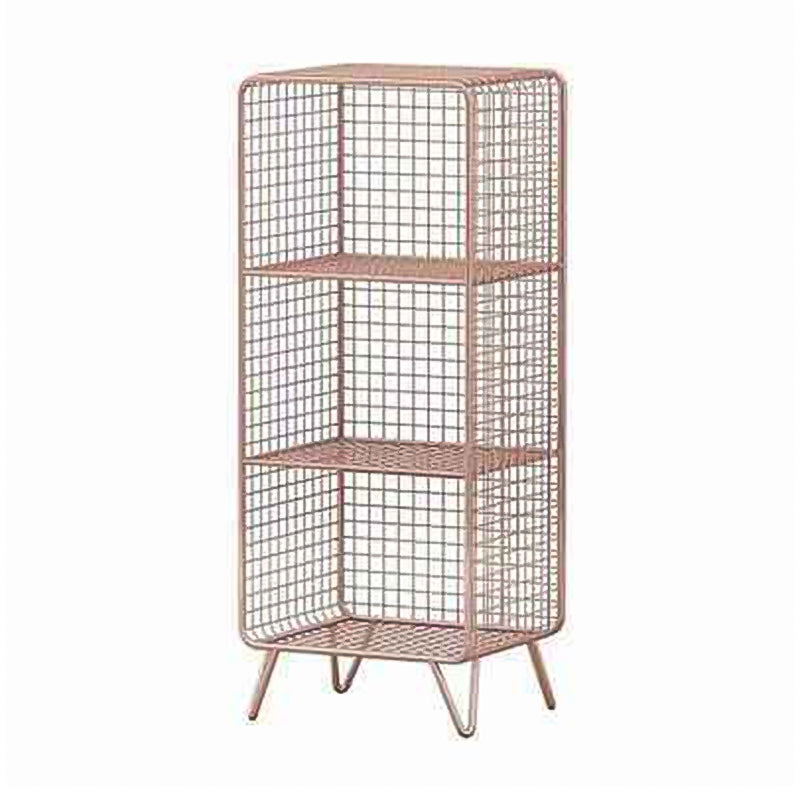 Metal Modern Standard Bookshelf Closed Back Bookcase for Home Office 14"L x 12"W x 35"H Rose Gold Clearhalo 'Bookcases' 'furn' 'furn_bookcases' 'Furniture' 'furniture_bookcases' 'Office Furniture' 4987459