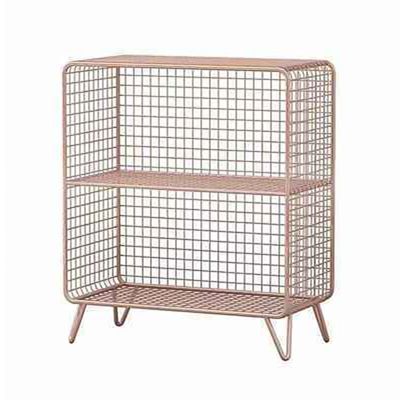 Metal Modern Standard Bookshelf Closed Back Bookcase for Home Office 24"L x 12"W x 28"H Rose Gold Clearhalo 'Bookcases' 'furn' 'furn_bookcases' 'Furniture' 'furniture_bookcases' 'Office Furniture' 4987461