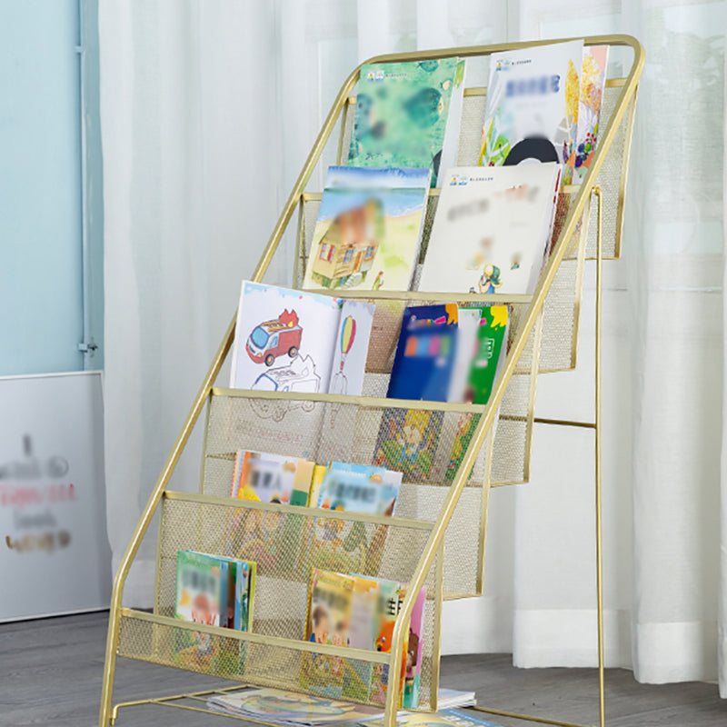 Modern Metal Ladder Bookshelf Iron Closed Back Bookcase for Home Clearhalo 'Bookcases' 'furn' 'furn_bookcases' 'Furniture' 'furniture_bookcases' 'Office Furniture' 4987489