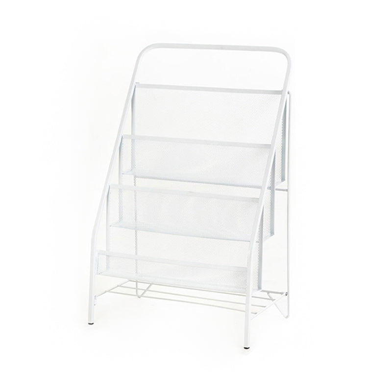 Modern Metal Ladder Bookshelf Iron Closed Back Bookcase for Home 16.5"L x 9.4"W x 25.2"H White Clearhalo 'Bookcases' 'furn' 'furn_bookcases' 'Furniture' 'furniture_bookcases' 'Office Furniture' 4987490