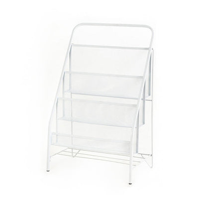 Modern Metal Ladder Bookshelf Iron Closed Back Bookcase for Home 16.5"L x 9.4"W x 25.2"H White Clearhalo 'Bookcases' 'furn' 'furn_bookcases' 'Furniture' 'furniture_bookcases' 'Office Furniture' 4987490